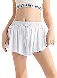 Girls Summer White Flowy Athletic Shorts with