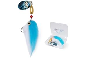 HISOO FISHING LURES Pike Musky Walleye Fishing Lure Spinnerbait with Feathered Hooks Rooster Tail Fishing Lures Spoon Lures Baits with Tackle Box