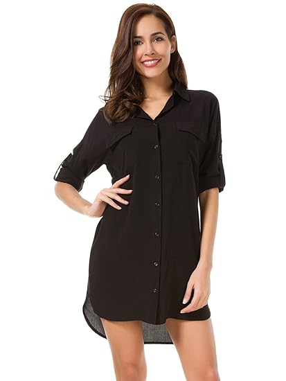 boyfriend shirt dress black