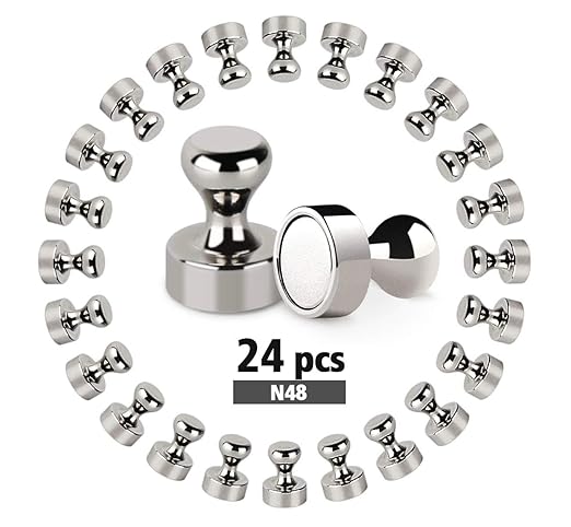 Absofine Imanes de neodimio N48, 24 Unidades, extrafuertes, 12 x ...