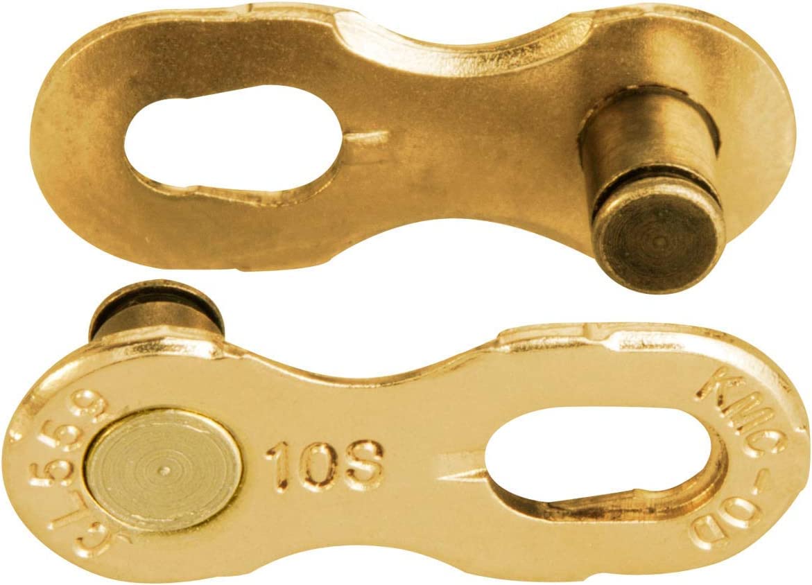 KMC 10 Speed Missinglink Joining Link, Ti-N Gold, 2 Pairs
