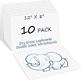 10 Packs of Small Paper Whiteboards, Double-Sided Dry-Erase Blank Boards (Writable &amp; Erasable) for Office, Home, Classroom, Math &amp; Drawing (12&rdquo; x 8&rdquo;)