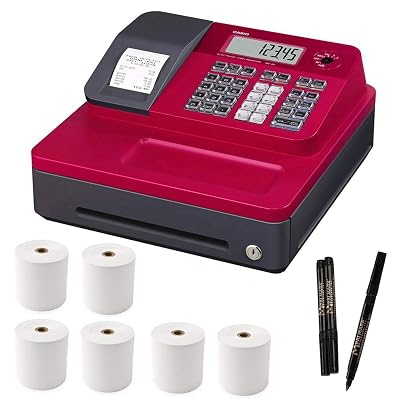 Casio Cash Register for SmallMedium Sized Retail Businesses Red bundle