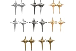 10 Set Pant Waist Tightener, Star Buttons Pins for Loose Jeans, Reusable Waist Cincher Clip, Metal Star Brooch for Clothing D