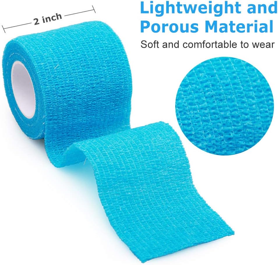 10 Pack Self Adherent Bandage Wrap, 2inch x 5 Yards, Self Adherent Wrap, Medical Tape, Self Adhesive Bandage Rolls, Breathable Sports Tape, First Aid Tape for Wrist, Ankle Sprains & Swelling: Health & Personal Care