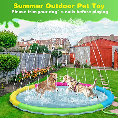 Splash Pad For Kids And Dogs, 75" Extra Large Splash Pad For Toddlers 13 And Kids Ages 48, Non