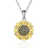 POPLYKE Sunflower Necklace for Women 925 Sterling Silver Sunflower Jewelry for Women You are My Sunshine Gifts