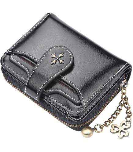 MOMEITU Women's retro wallet small Y2K credit card bag zipper