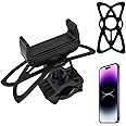 Ziciner Bike Phone Mount Holder, 360° Rotatable Adjustable Motorcycle Mount, Universal Anti Shake Bicycle Motorcycle Cell Phone Mount, Compatible with 4" to 6.7" Smartphones (Black)