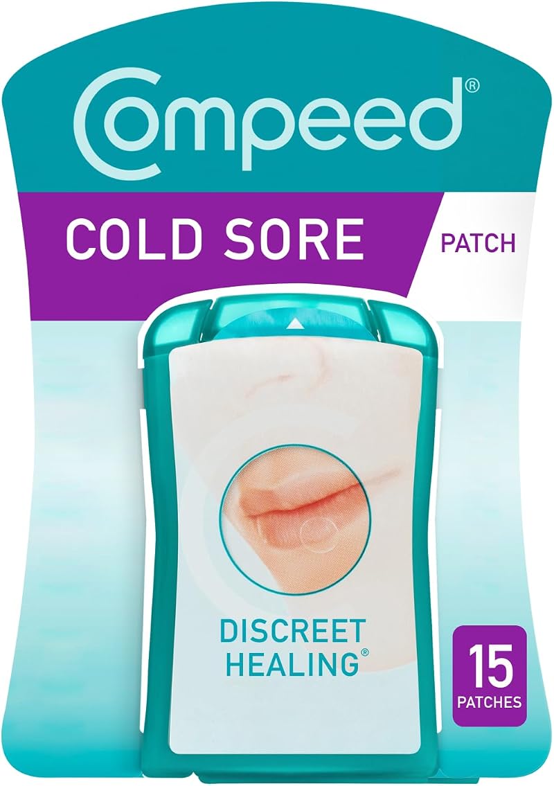 Compeed Hydrocolloid Cold Sore Patches 15 Invisible Plasters 12h Protection
