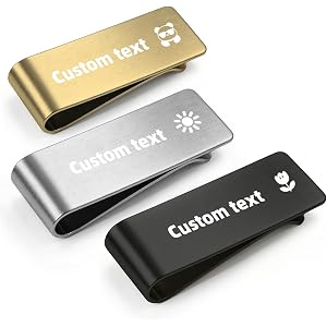 Personalized Engraved Stainless Steel Money Clip for Men, Slim Card Holder | lightweight & durable, minimalist design holds c