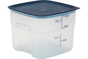 Cambro FreshPro 12 Quart (QT) Food Storage Container with Lid (Restaurant Grade) - for Food Prep, Commercial Kitchen, Pet and Dog Food Container (Translucent)