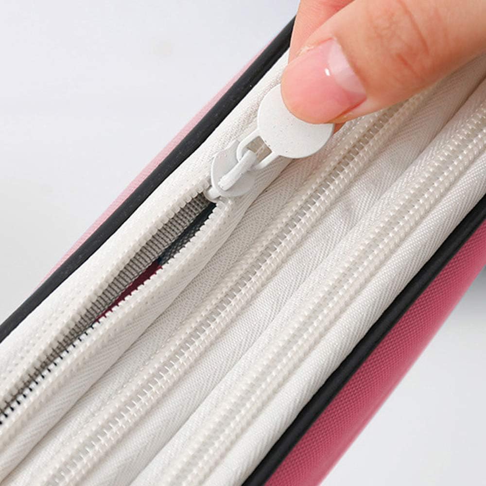 Pencil Case, Big Capacity Pen Marker Holder Pouch Box Makeup Bag, Large Storage Stationery Organizer School College Office for Teens Girls Adults Student (White) - Image 5