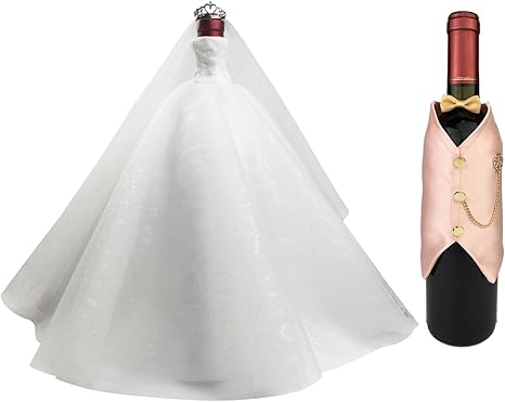Amazon Yulin ウエディングボトルカバーペア 手作りブライダル小物 結婚お祝い ホワイトｘベビーピンク ワインバッグ オンライン通販