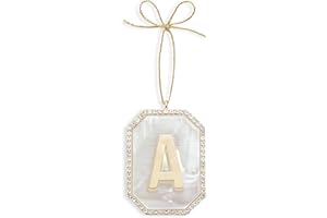 Mrchtmas 2024 Christmas Initial Ornaments | Christmas Letter A Ornaments for Christmas Tree|Hanging Christmas Ornament for Mother Best Friends Sister Wife|A-Let it Glow Initial