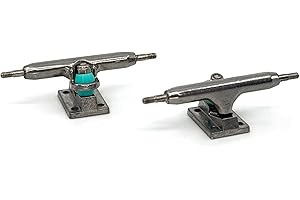 TEAK TUNING 32mm Prodigy Gen2 Pro Fingerboard Trucks - Pro Style Base and Hanger with Custom Pivot Tuning and Pro Duro Bubble Bushings - Raw Steel Colorway