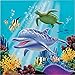 Ocean Sea Life Theme Party Supplies Pack (Serves-16) Plates Napkins and Cups - Dolphin and Turtle Party Supply Tableware Set Kit includes Birthday Candles