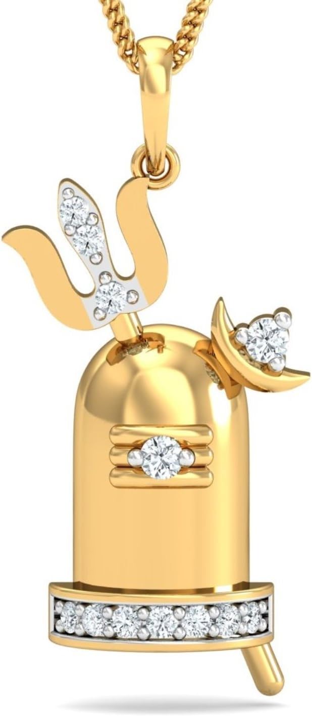 ChandrikaPearls Shiv trishul Gold and Rhodium Plated Alloy God Pendant for Men & Women Made with Cubic Zirconia