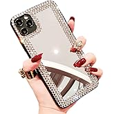 Poowear for iPhone 15 Pro Max Case 3D Glitter Sparkle Bling Mirror Case Luxury Shiny Crystal Rhinestone Diamond Bumper Clear Protective Case Cover for Women for iPhone 15 Pro Max 6.7"