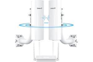 UeeVii Gigabit Wireless Bridge & AX3000 WiFi 6 Router, 5.8G 3KM Point to Point WiFi Bridge Outdoor,with Bracket Mounts,14dBi 