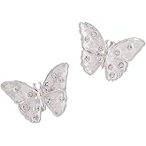 Alex and Ani SOM - Glass Butterfly Statement Stud Earring, Shiny Silver