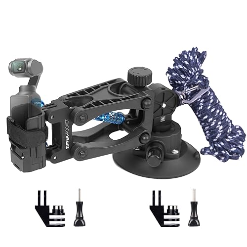 Osmo Pocket Car Mount, Blade Arm Suction Cup Shock Absorbing Car Shooting  System with Safety Harness Compatible with DJI Osmo Pocket/Gopro Action