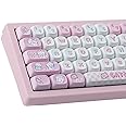 TYRIXKI PBT Cute Kitty-cat Keycaps Set 140 Keys Dye-Sublimation MOA Profile Keycaps for Cherry Gateron MX Swithes Mechanical Keyboards