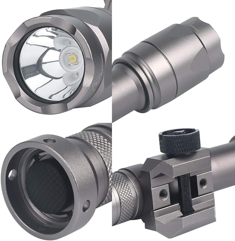 SBGJMY M600C Tactical Torch Flashlight 600 Lumen with Pressure Pad and Tail Button Switch Torch for 20mm Picatinny Rail System (Tan) - Image 4