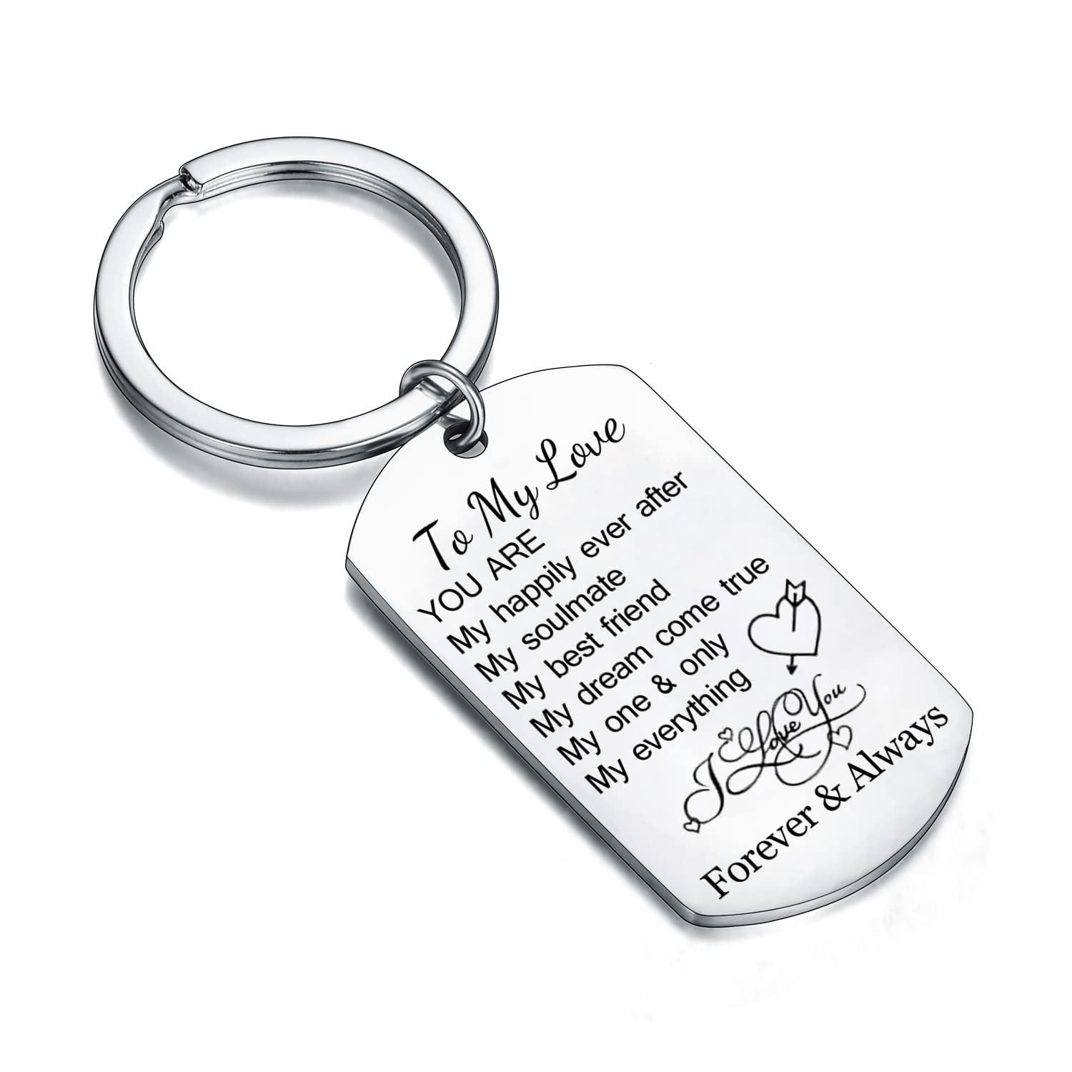 To My Love Keyring Gifts for Husband Wife Anniversary Valentines Day Birthday Boyfriend Girlfriend Gifts For Him Her Women Men Keychain