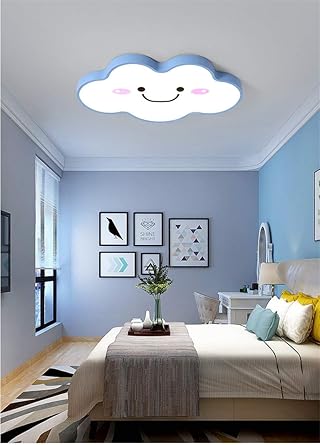 Creative Iron Blue Smile Cloud Princess Ceiling Lights Lamp Fixtures For Children S Babies Girls Boys Kids Bed Room Nursery 110v Led Lighting With