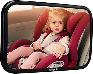 【Neue Version】Akapola Rücksitzspiegel für Babys, Spiegel Auto Baby, Auto Rückspiegel für Kindersitz und Babyschale, 360° schwenkbar, Autospiegel in optimaler Größe