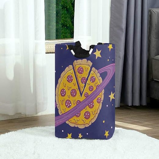 Cesto de lavandería Plegable a Prueba de Agua Pizza de Dibujos Animados