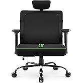 WUDOYO Extra Wide Seat Office Chair for Big and Tall 500lbs, with High Back Adjustable Headrest Lumbar Support Arms Wheels Heavy Duty (Breathable Fabric Seat)