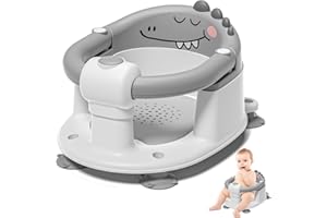 MOREFEEL Baby Bath Seat for Babies 5 Months & Up - Non-Slip Bath Seat for Sitting Up, Soft Cushion & Compact Design, Toddler Bathtub Seat