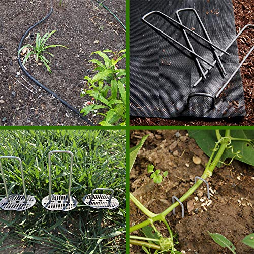 Galvanized Garden Stakes, ZOUTOG 150 Pack 6-inch Landscape Fabric Stakes Staples for Securing Sod Ground/Ground Cover/Pets Fences/Weed Barrier Fabric/tarps/Wires