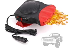 SHOWVIGOR Upgrade Portable Car Heater 12v,150W 2 in 1 Cooling & Heating Function Fast Heating Electronic Auto Fan Car Heaters Car Defroster Windshield 3-Outlet Plug Adjustable in Cigarette Lighter(Red)
