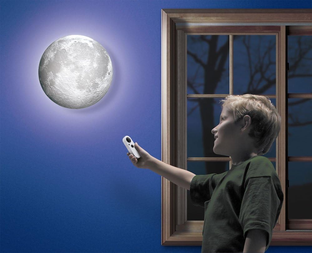 Amazon Com Moon In My Room Remote Control Wall Decor Night Light Uncle Milton Toys Games