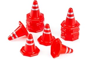 RXZIXYL 20Pcs Simulated Traffic Cones,Mini Decoration Toys Road Cones for RC Crawler 1:16 1:18 1:24 RC Car SCX24 FCX24 TRX4M