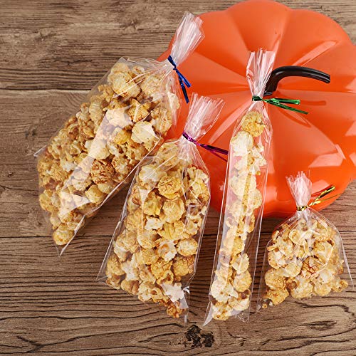 image for suyncyi 200 PCS Cellophane Treat Bags，Clear Candy Bags with 200 Twis