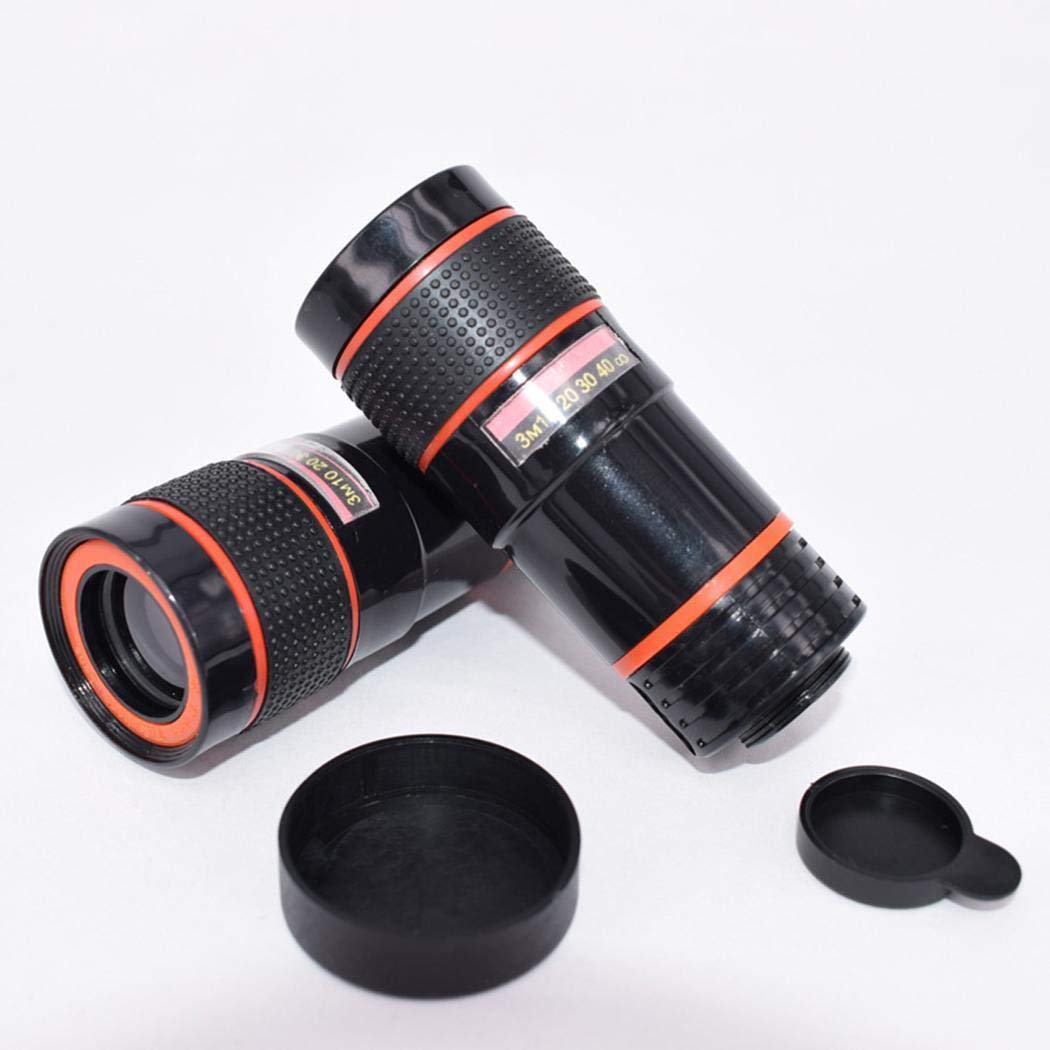 edited Unisex Lentes para Móviles, Clip de Zoom de telescopio óptico HD General de 8X para cámara de teléfono Celular, Kit de Lentes de cámara telescopio Lente para móviles