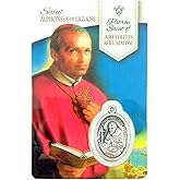 The Healing Saints Silver Toned Saint Lucy Patron of Eye Disorders Medal with Holy Card, 1 Inch