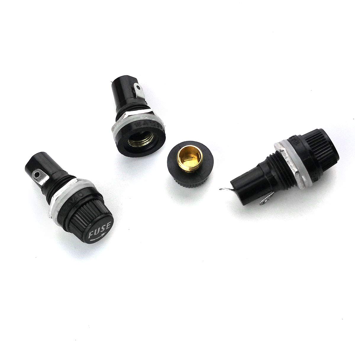 10 Pcs Fuse Holder Inline Screw Type with 16 AWG Wire and 10 Pcs 15A 125V Electrical Panel