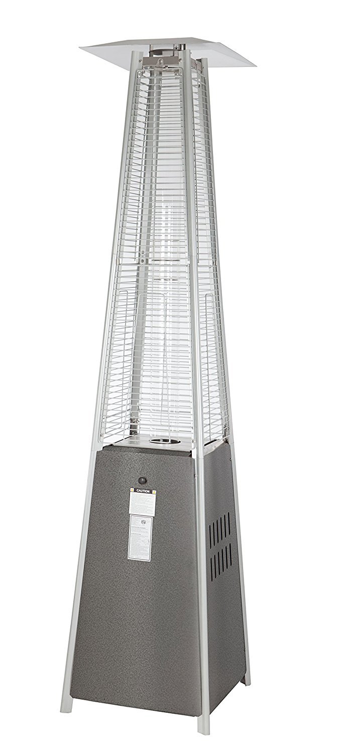 Golden Flame Resort Model 40,000 BTU Glass-Tube Flame Patio Heater in  Hammered Pewter/Silver Finish