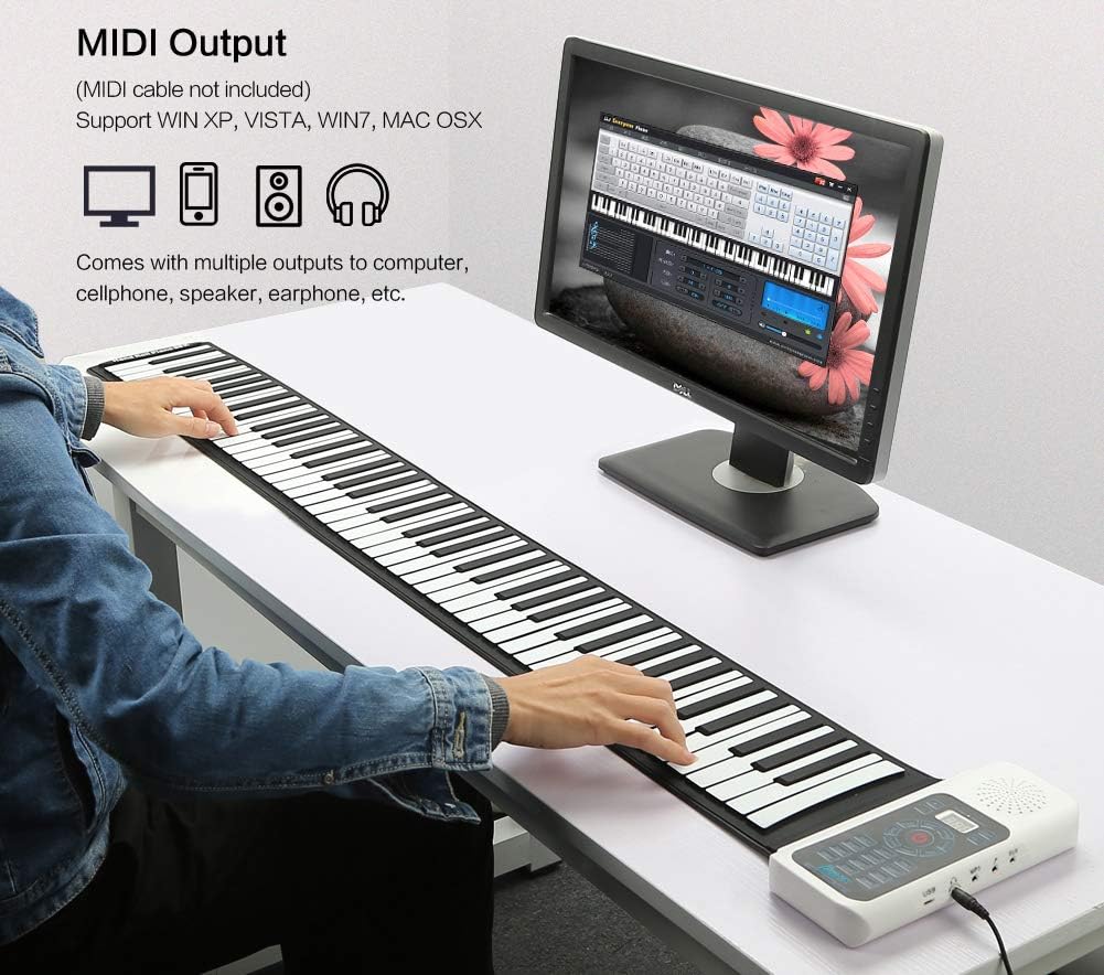 Rollable Instruments Roll Up Piano Portable Electronic Music Instrument Hand Roll Piano ...