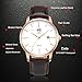 AIBI Men's Watch Classic Quartz Analog Business Wrist Egg White Face Rosegold Case Watches with Date Brown Leather Strap 3ATM Waterproof for Men