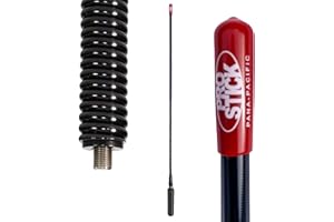 AV DIRECT Prostick 3 Foot Fiberglass 1000 Watt Black CB Radio Antenna with Heavy Duty Black Stainless Steel Spring.