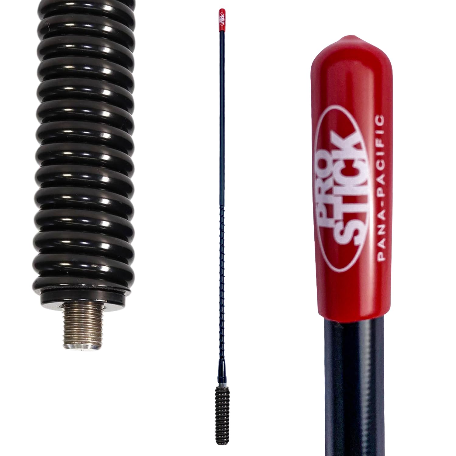 Photo 1 of Prostick 2 Foot Fiberglass 1000 Watt Black CB Radio Antenna with Heavy Duty Black Stainless Steel Spring.