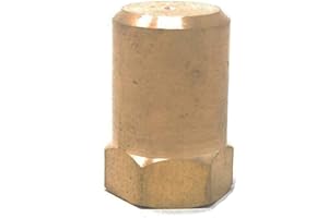 MI MADOL IMPORTS, LLC MADOL Gas Female Cap ORIFICE 1/8" NPT # .75 (.5 mm) opening Appliance Brass Hood Burner Stove Oven Part [109-08] Orifcio Para Quemdor Hembra Ranurada