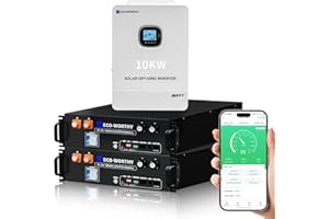 ECO-WORTHY Home Power Station Backup Power,AC 10000W Output+10240Wh LiFePO4 Battery Support Communication,Bluetooth and WiFi,Fast Charge,for Home Backup,Emergency,Solar System Components