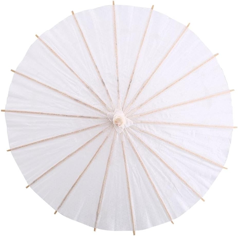 Paper Parasol Chinese/Japanese Decorative Umbrella White DIY Painting Decorative Umbrella Wedding Bridal Party Decor Photo Cosplay Prop(40CM) - Image 3